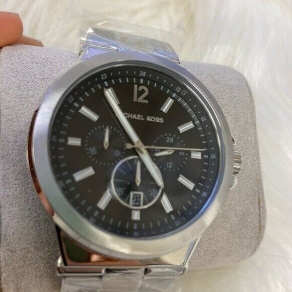 Michael Kors Men's MK8654 Dylan Silver Tone Chronograph Watch - Picture 1 of 2